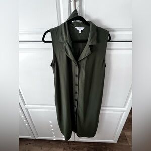 Time and Tru Olive Green Collared Dress